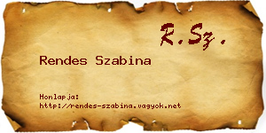 Rendes Szabina névjegykártya